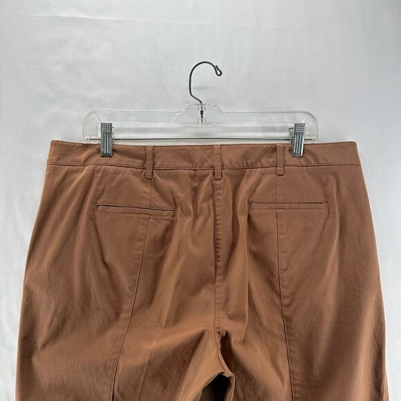 Talbots Pants Size 16P Signature Capri Flat Front Twill Stretch Cotton Brown - Picture 5 of 11
